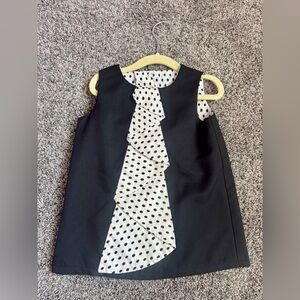 Simplicity Couture Black and White Polka Dot Ruffle Top. Size 2